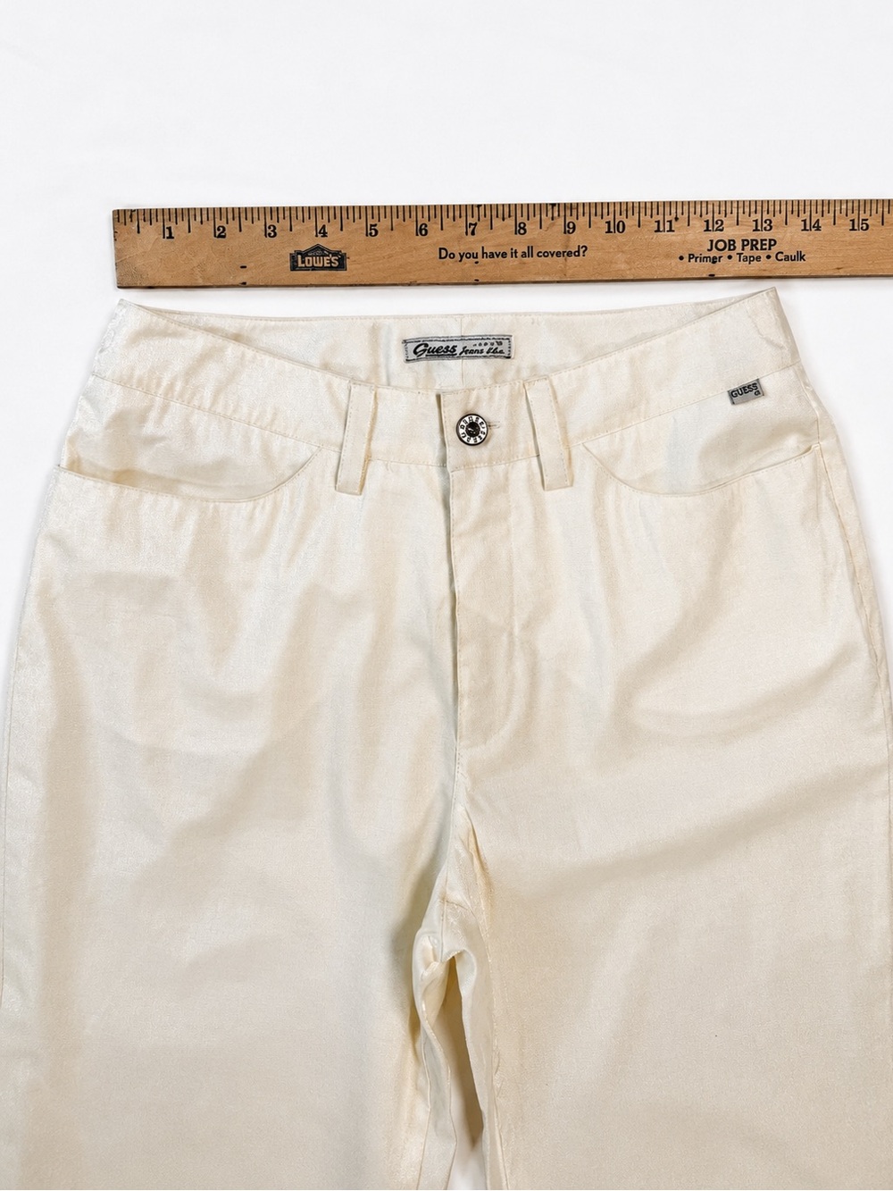 Vintage 1997 GUESS Pearl Shimmer Y2K Straight Leg Pants - Sz 29 - Picture 10 of 16
